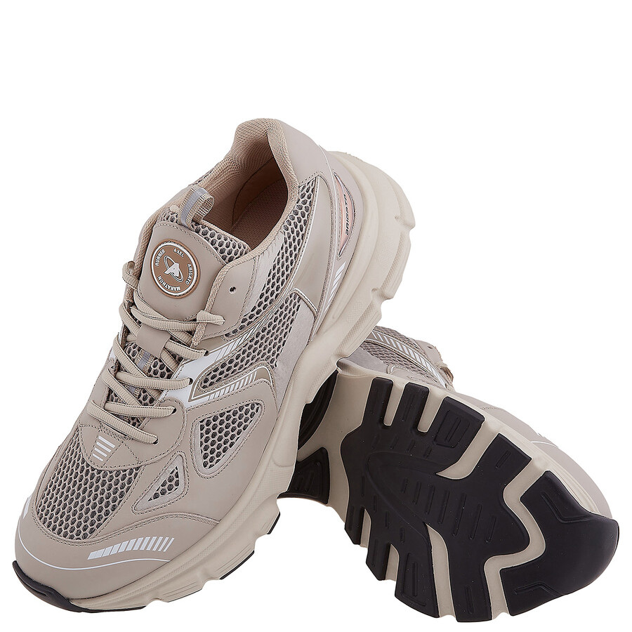 Axel Arigato Marathon Runner Panelled Sneakers In Silver Tone/beige