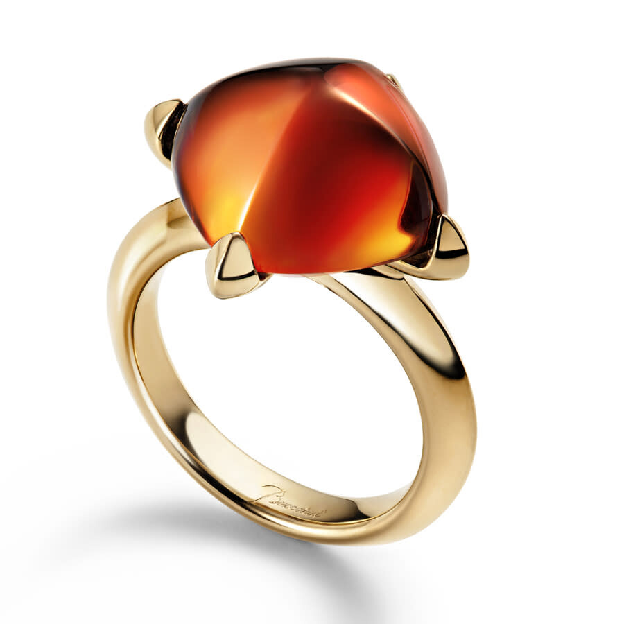 Shop Baccarat Medicis Vermeil Crystal Ring 2612763 In Gold-tone