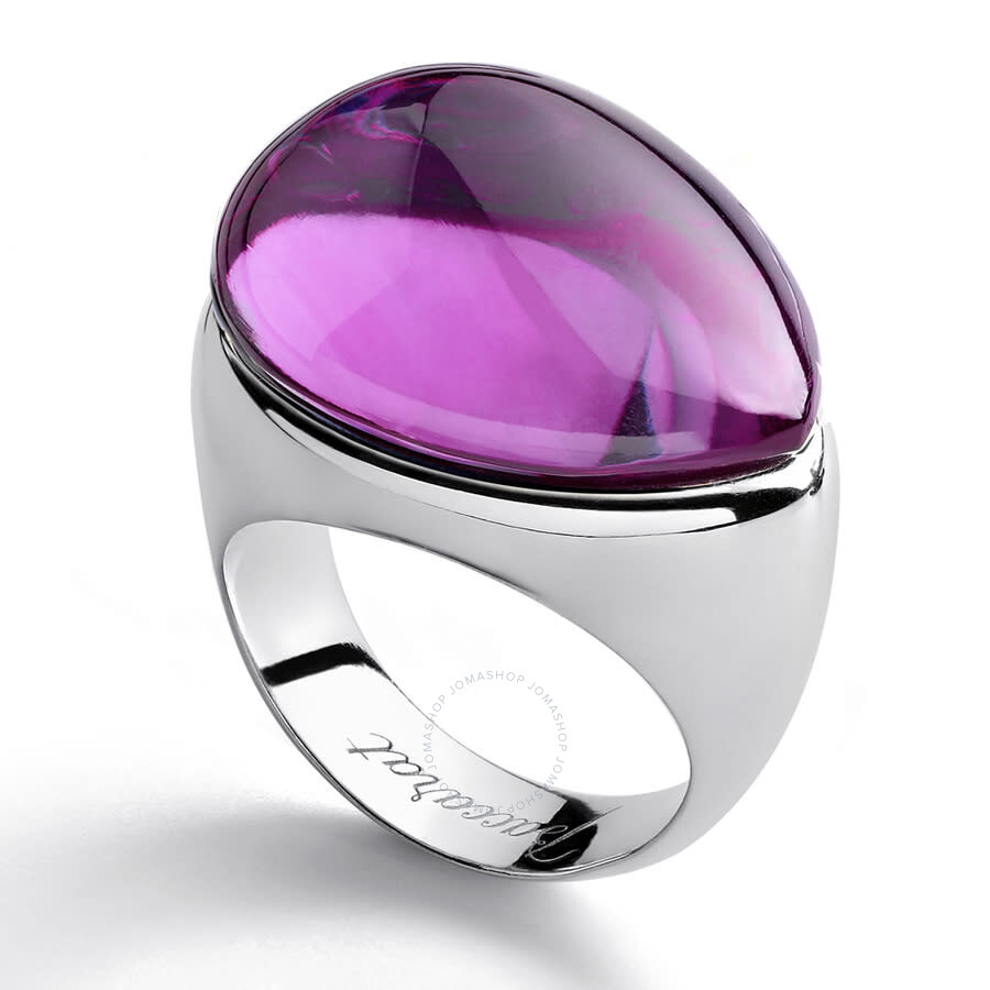 Shop Baccarat Women's Galea Sterling Silver Fuchsia Crystal Ring 2805623 In Silver-tone