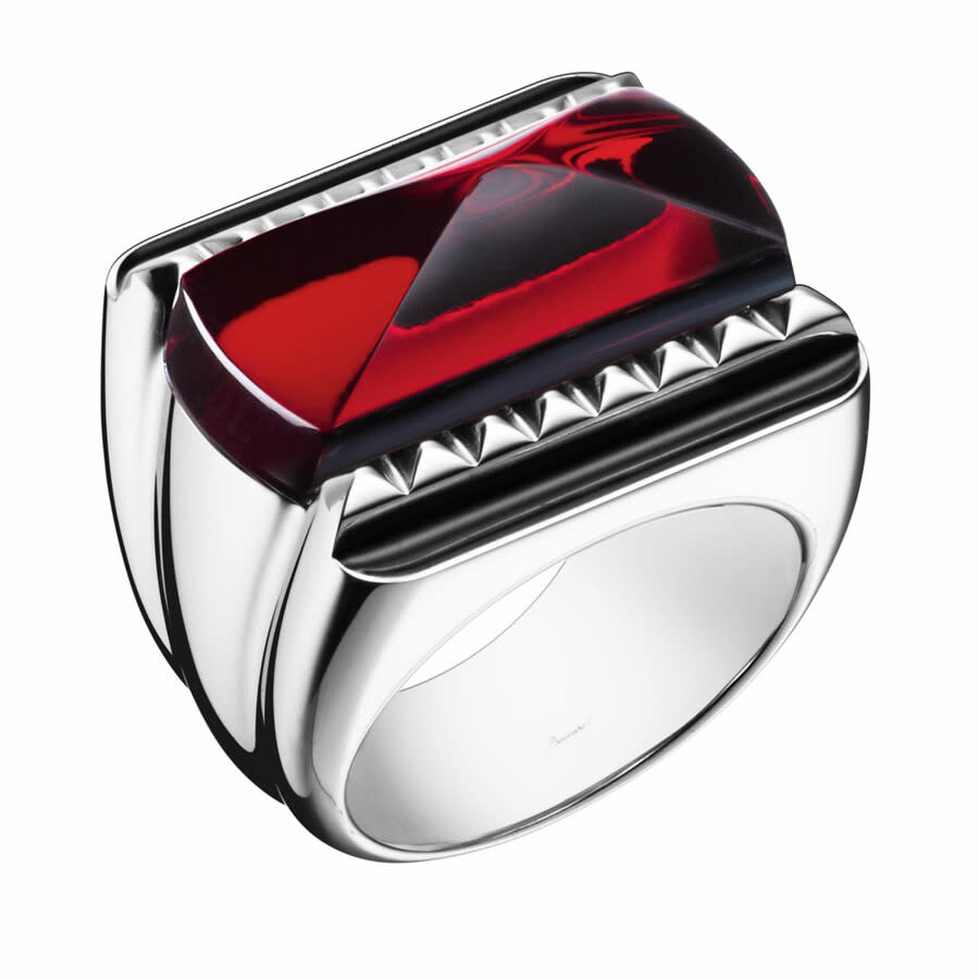 Shop Baccarat Women's Louxor Sterling Silver Red Crystal Ring 2808047 In Silver-tone