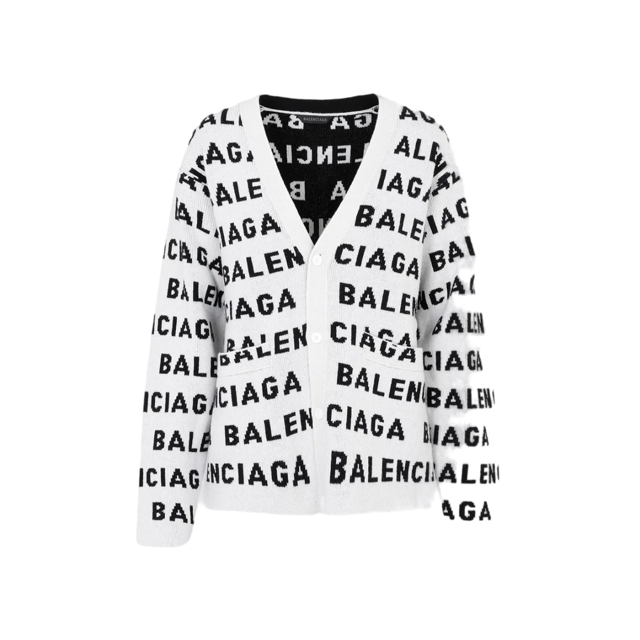 Balenciaga All-over Logo Wool Cardigan, Brand Size 1 (X-Small