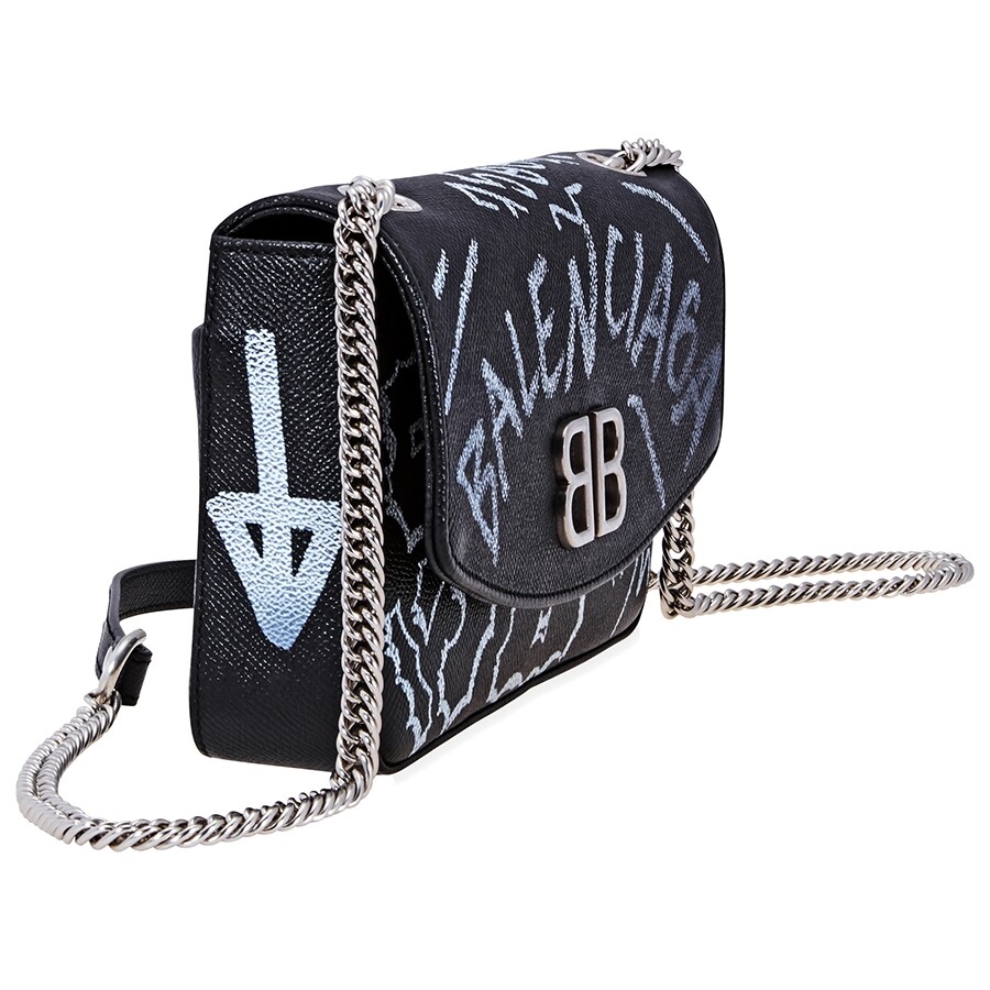 balenciaga graffiti chain bag