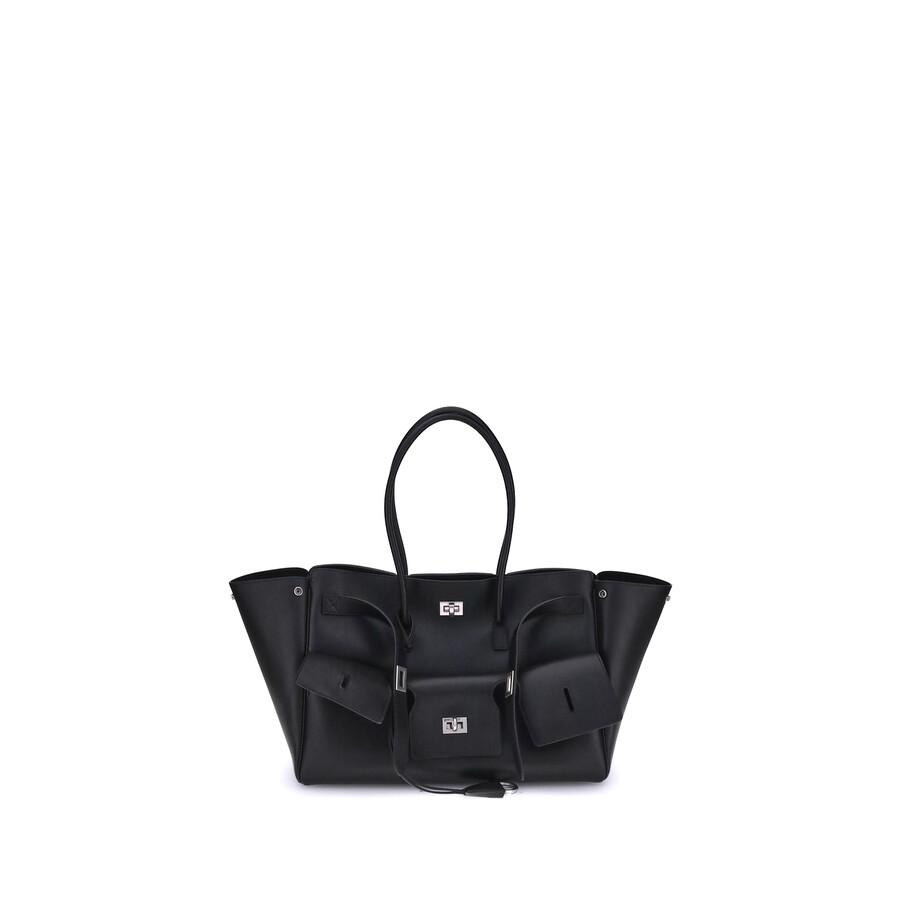 Balenciaga Black Calf Leather Bos Taurus Shoulder Bag In Black