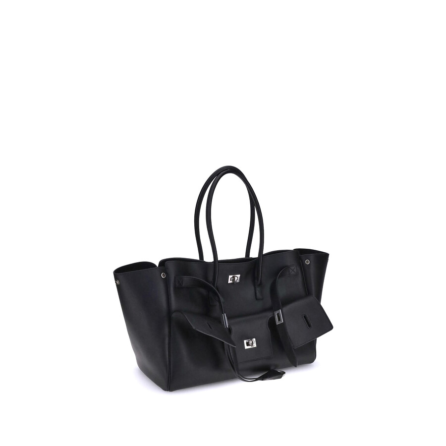 Balenciaga Black Calf Leather Bos Taurus Shoulder Bag In Black
