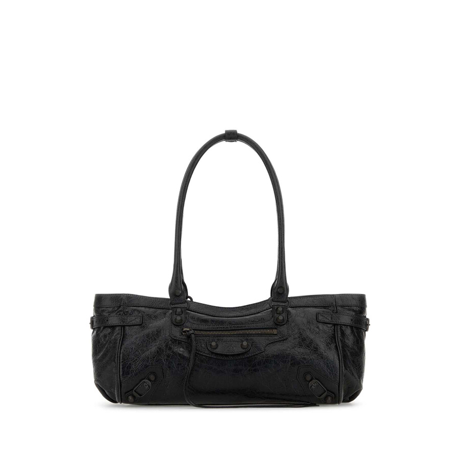 Balenciaga Black Leather Le City East-west Shoulder Bag
