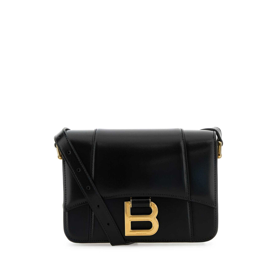 Balenciaga Black Leather Small Hourglass Crossbody Bag