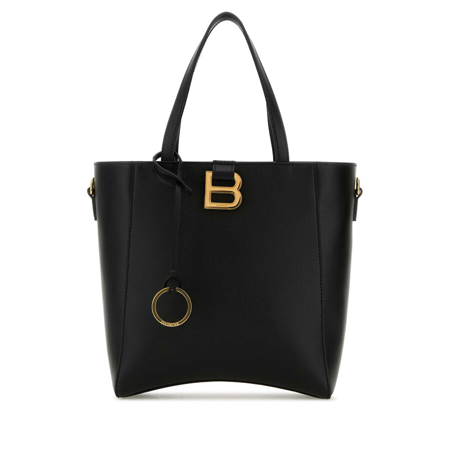 Balenciaga Black Leather Small Hourglass Handbag In Black