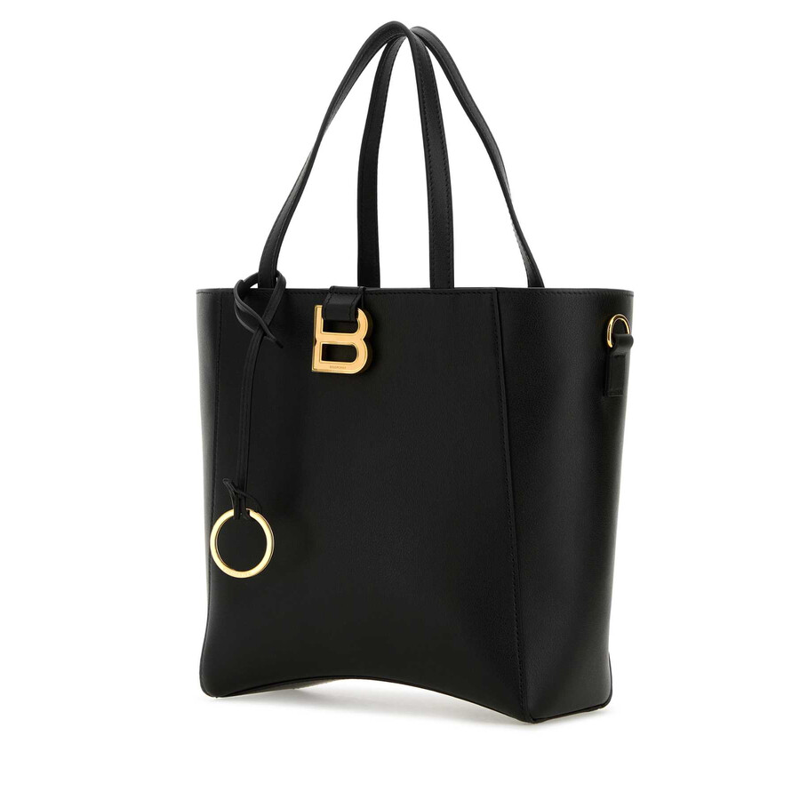 Balenciaga Black Leather Small Hourglass Handbag In Black