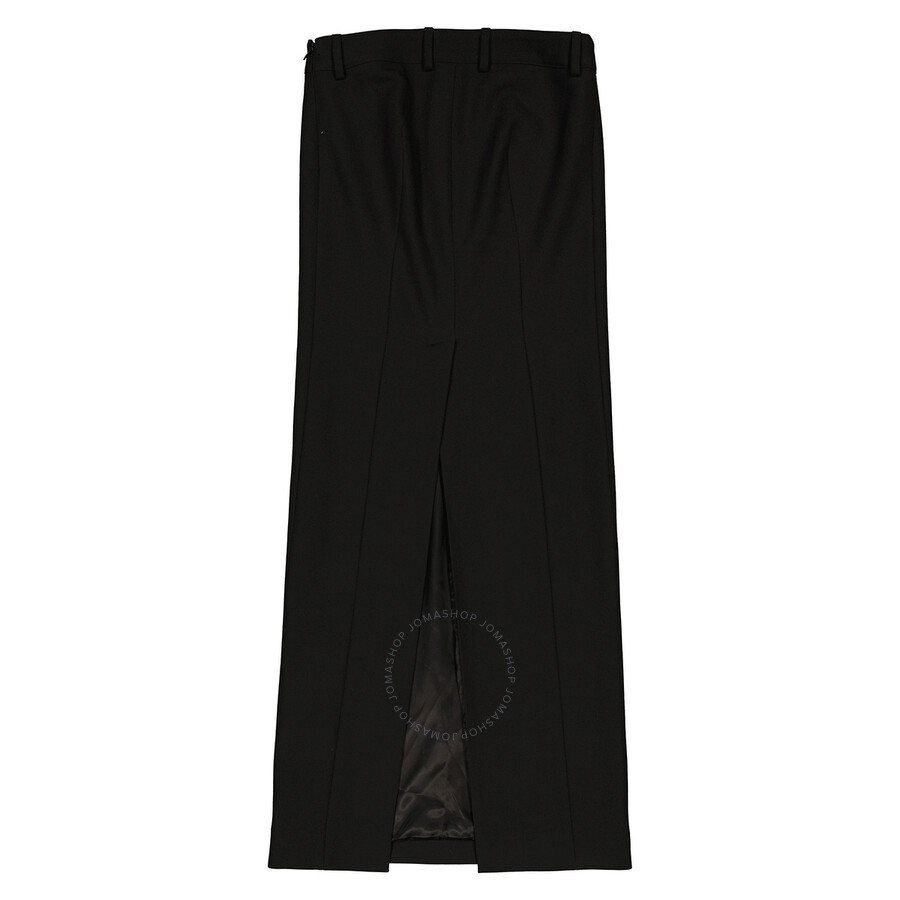 Shop Balenciaga Black Maxi Tube Wool Skirt With Slit