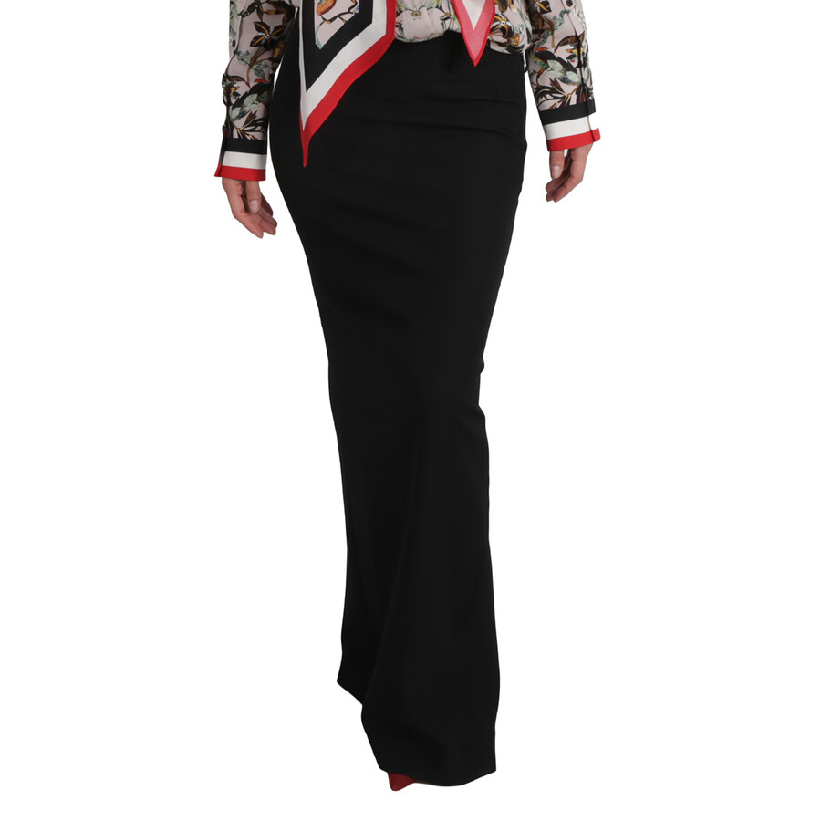 Black Maxi Tube Wool Skirt With Slit, Brand Size 34 (US Size 4)