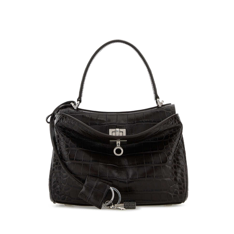 Balenciaga Women Brown Leather Mini Rodeo Handbag In Red