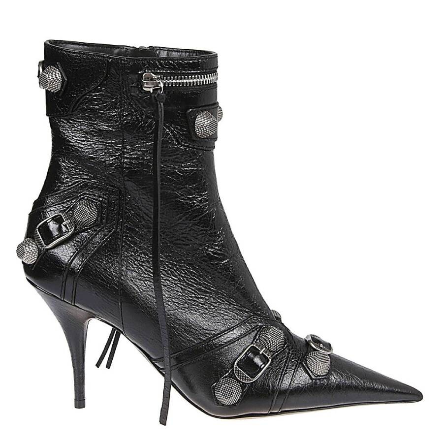 Balenciaga Cagole 90 Booties In Black