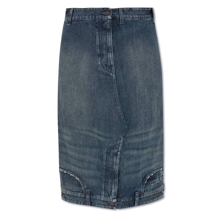 Balenciaga Deconstructed Midi Denim Skirt