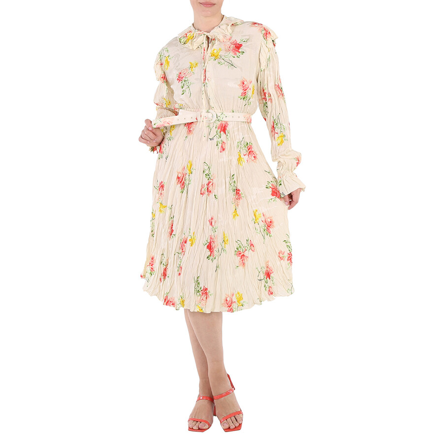 【BALENCIAGA】Floral スカート Balenciaga - Floral silk satin midi dress Balenciaga