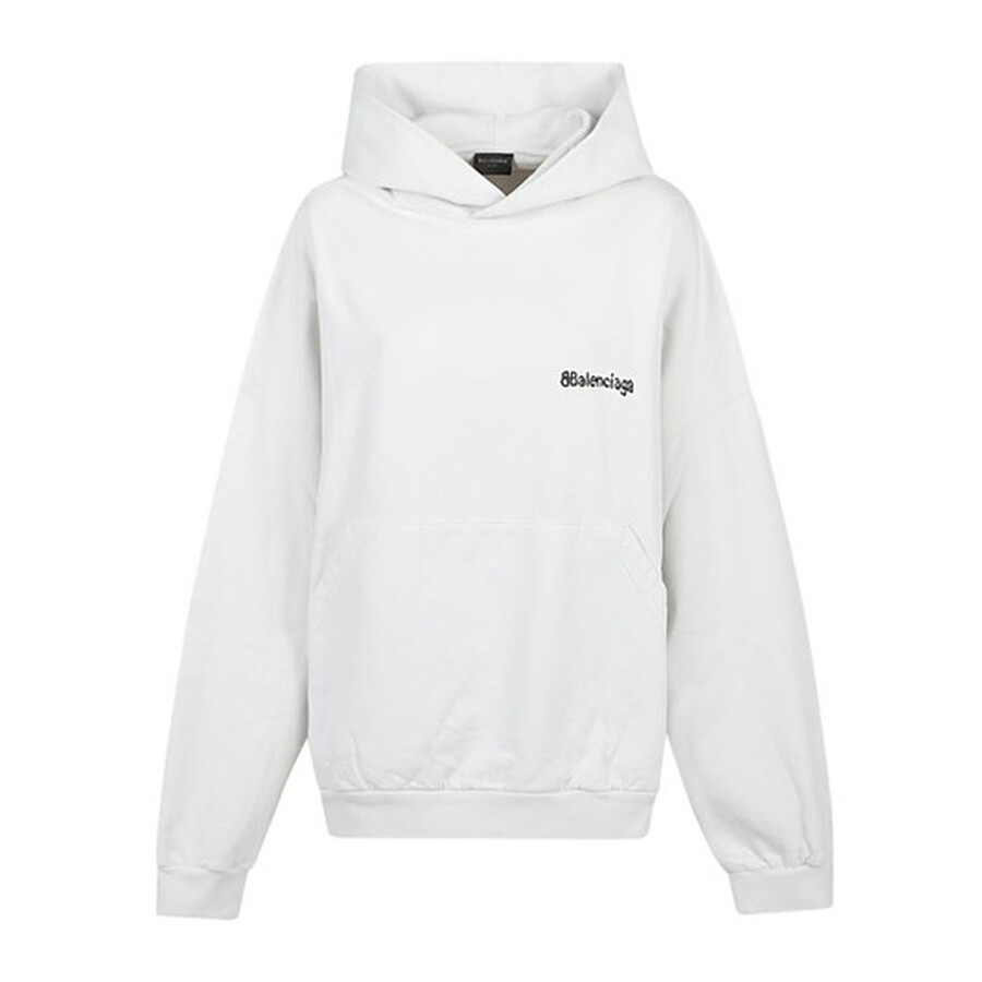 BALENCIAGA｜HOOD/ZIP-UP (713677 TOVP1 9081) Balenciaga Embroided Logo Cotton Large Fit Hoodie, Brand