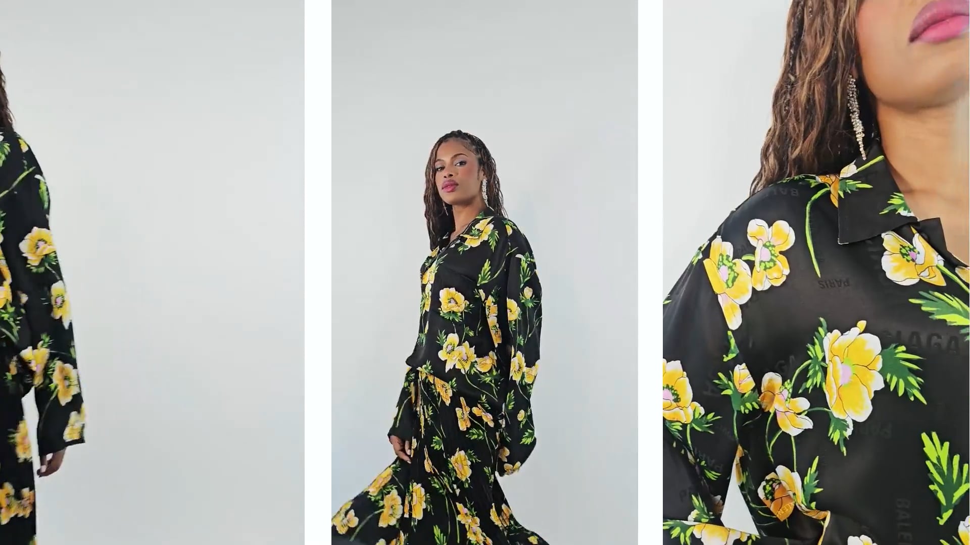 Balenciaga Floral-Print Shirt, Brand Size 36 (US Size 2) 681631