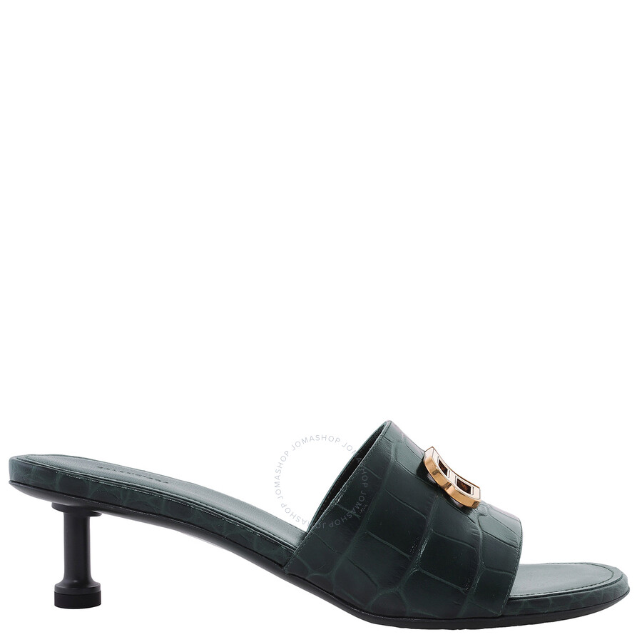 サンダル・ミュール BALENCIAGA GROUPE OPEN TOE SANDALS BALENCIAGA women shoes Black leather open toe mule with a
