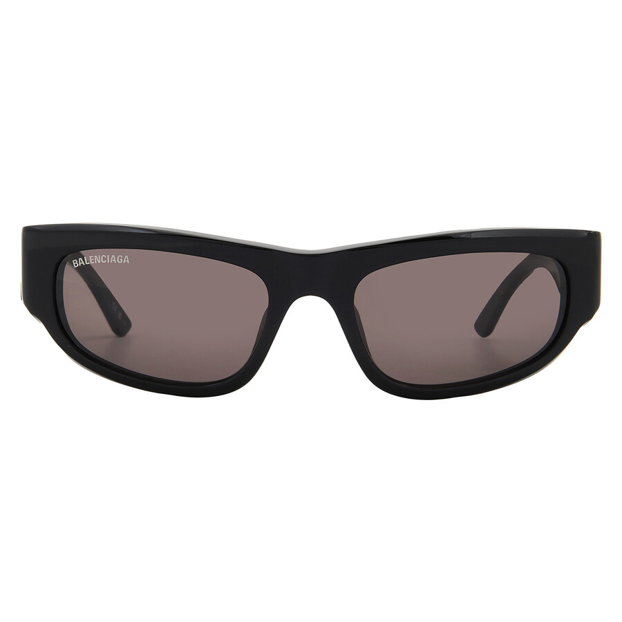 Balenciaga Grey Rectangular Unisex Sunglasses Bb0388s 001 56 In Black