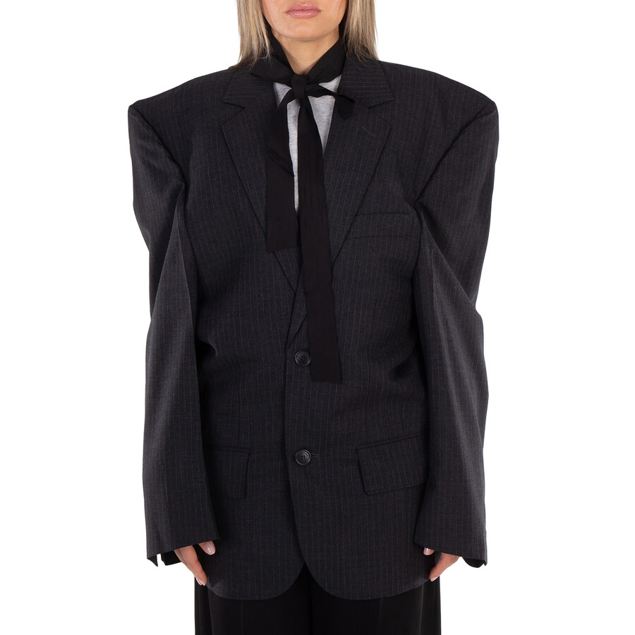 Ladies Anthracite Cut Away Boxy Blazer, Brand Size 1 (Small)