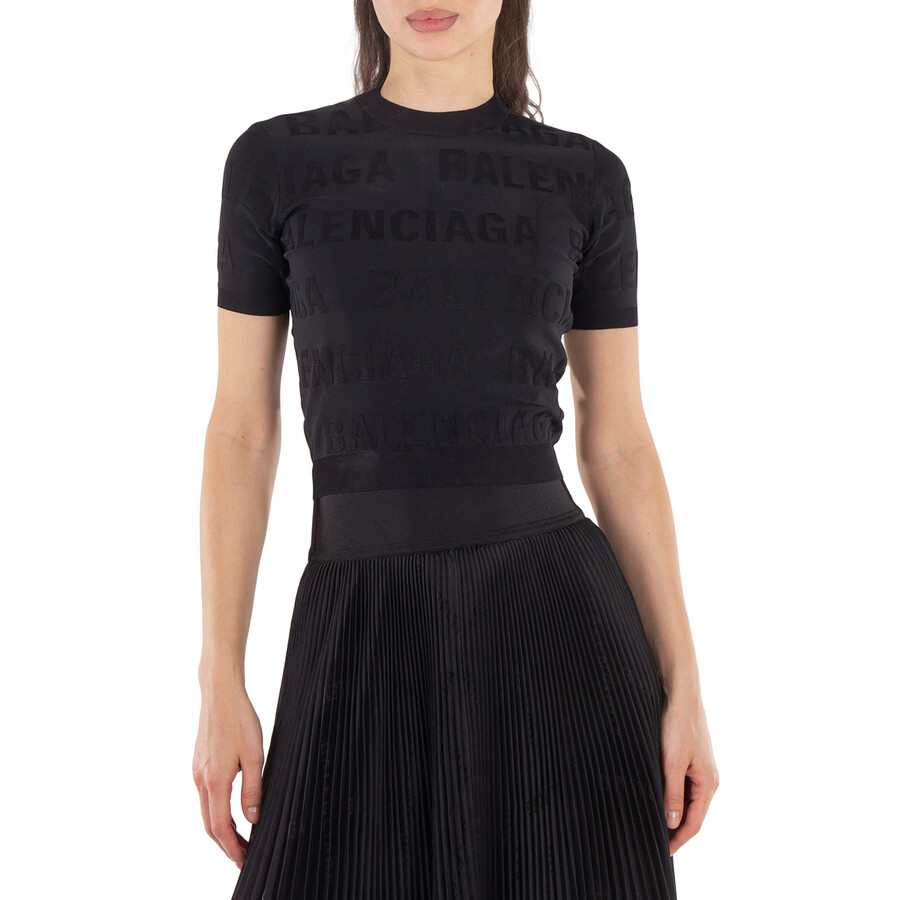 Ladies Bal Horizontal Allover Crop Top