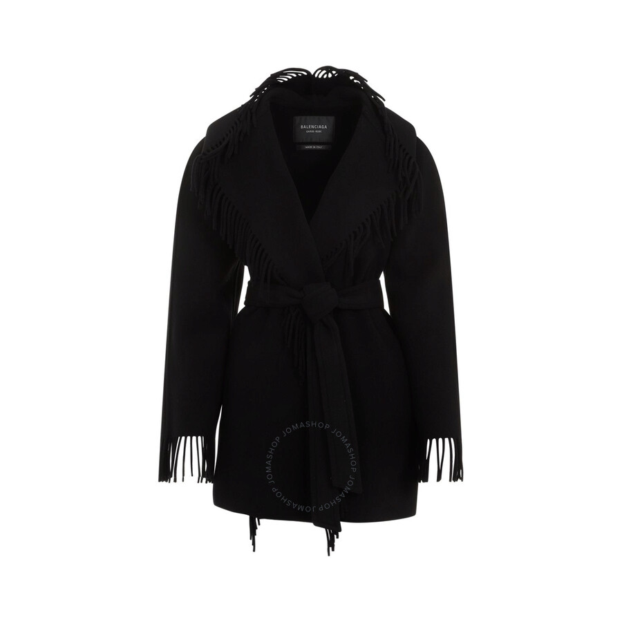 Balenciaga Black Wool Casual Jacket In Black