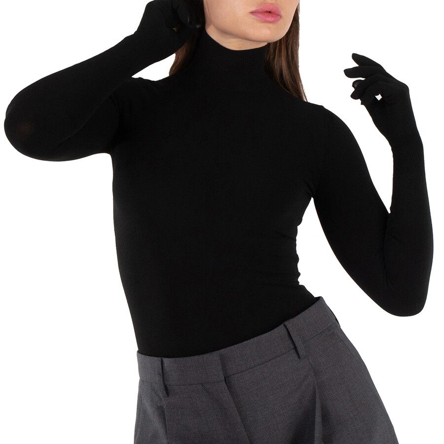 Ladies Black Gloves Sweater