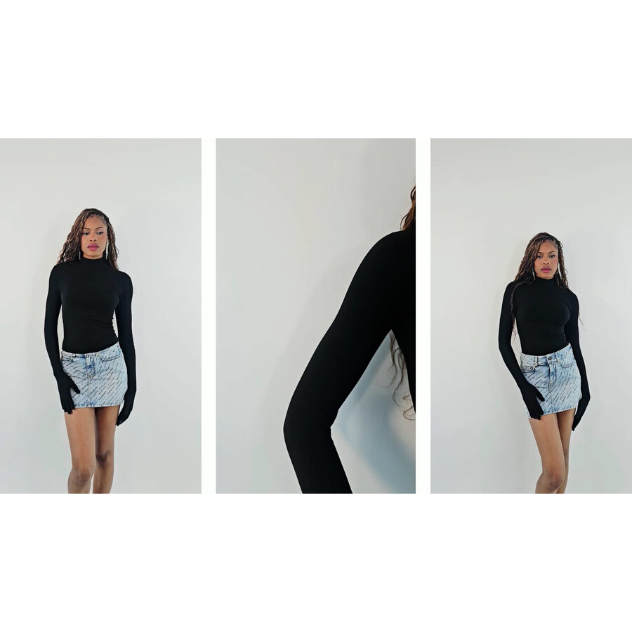 Balenciaga Ladies Black Gloves Sweater, Size Small 751118 T5201