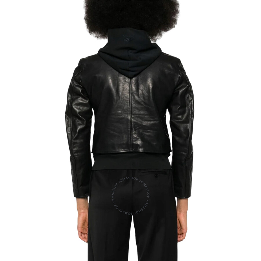 Balenciaga Lederjacke Im Lagen-look In Black