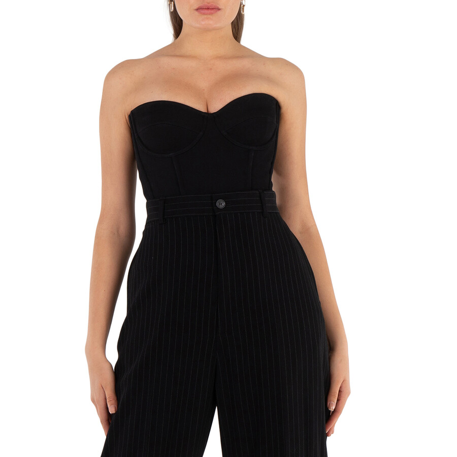 Ladies Black Strapless Bustier Top