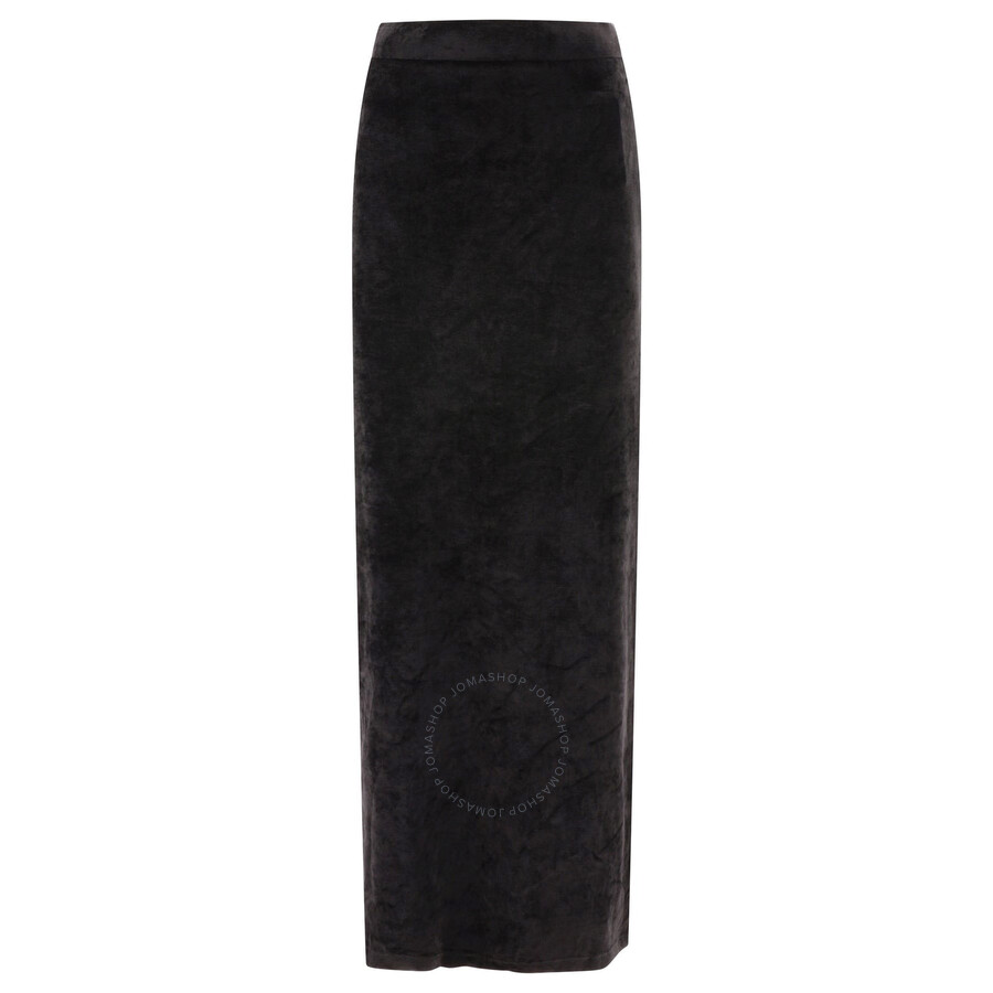 BALENCIAGA BALENCIAGA LADIES BLACK VELVET-EFFECT HIGH-WAISTED SKIRT
