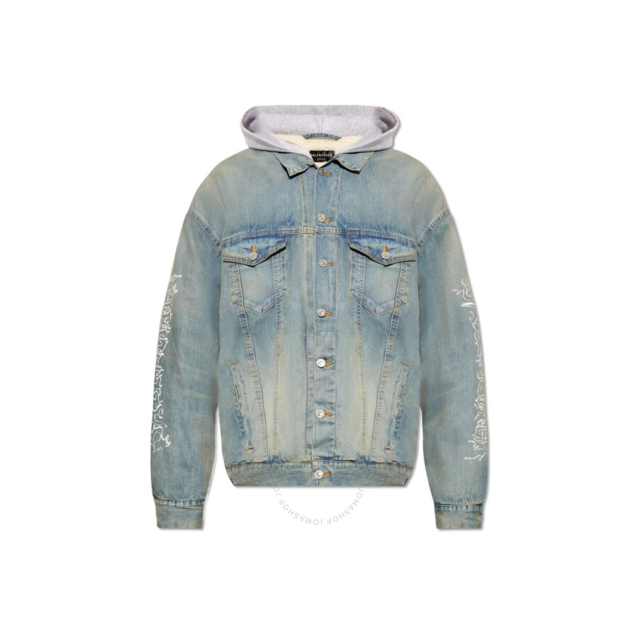 Balenciaga Ladies Blonde Ring Diy Metal Outline Hooded Jacket