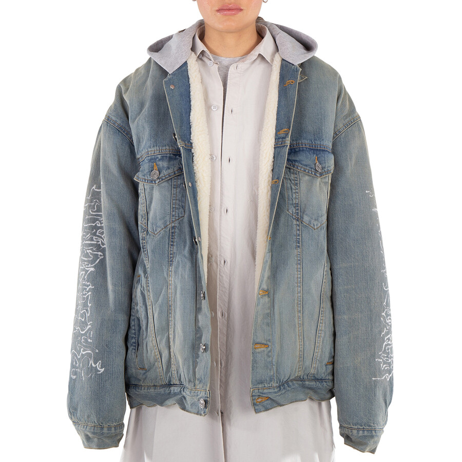 Ladies Blonde Ring Diy Metal Outline Hooded Jacket, Brand Size 1 (Small)