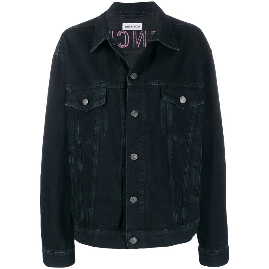 embroidered oversized denim jacket