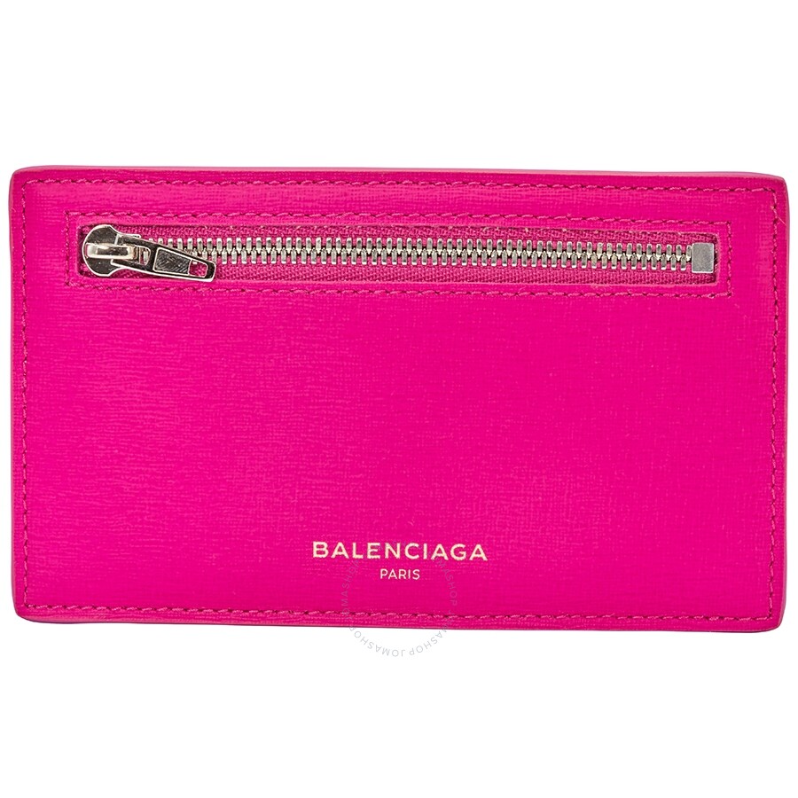 Balenciaga Ladies Card Case Essential Pink Essential Zip Balenciaga