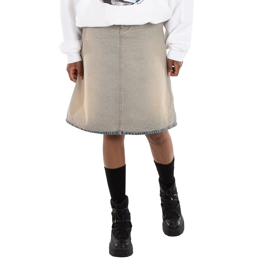 Balenciaga Ladies Inside Out Denim Short Skirt, Brand Size