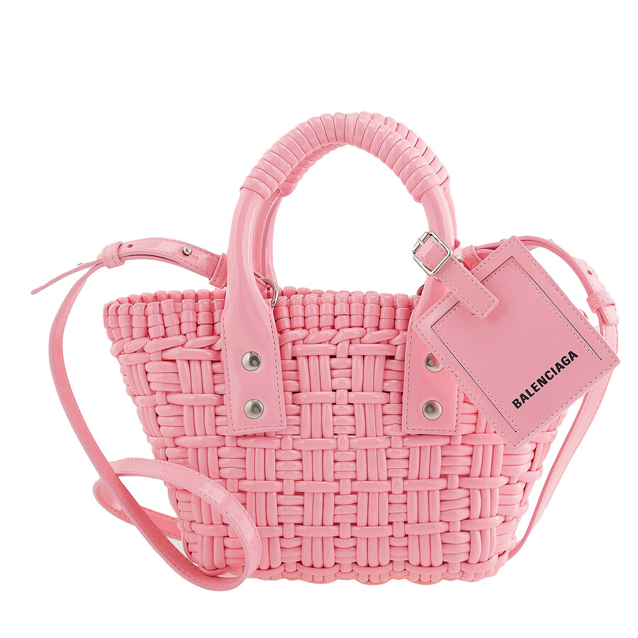 Balenciaga Ladies Sweet Pink Bistro XXS Basket Tote Bag With Strap