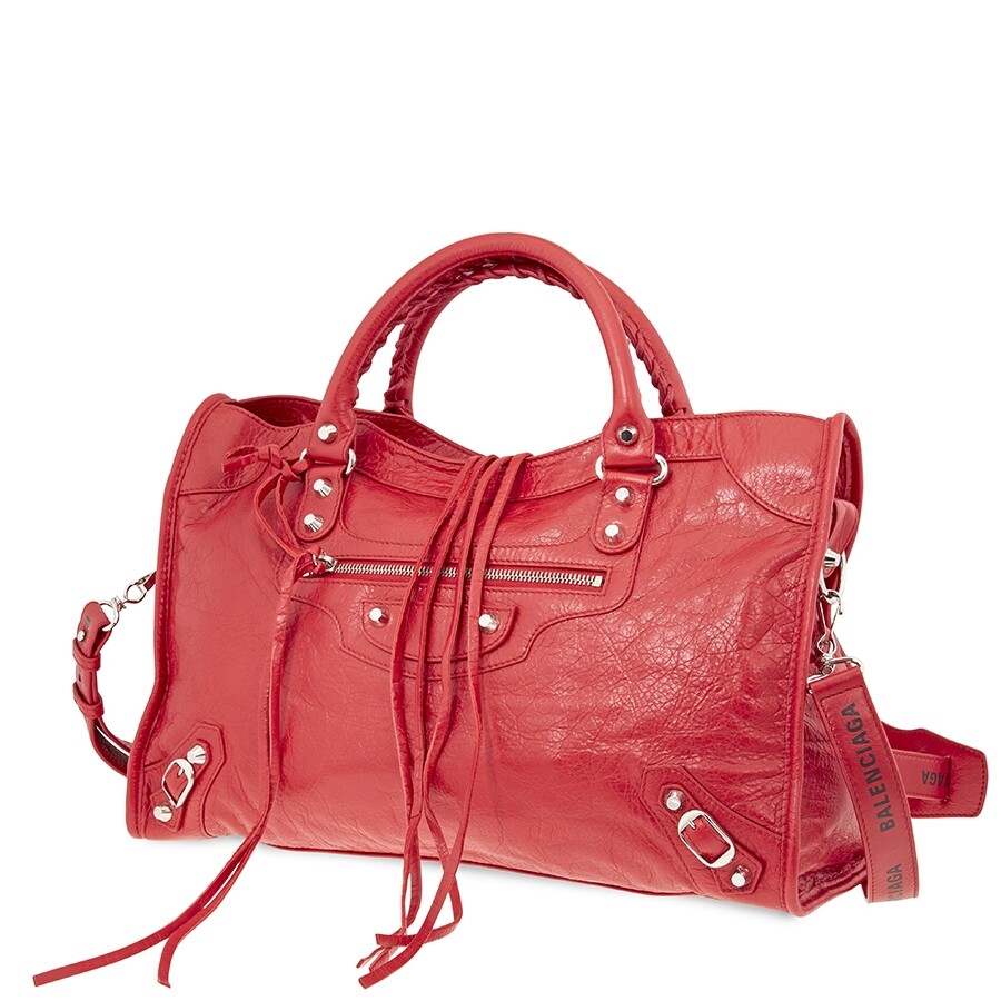 Balenciaga Ladies Top Handle bag Arena City Red Arna Os City Logostrap