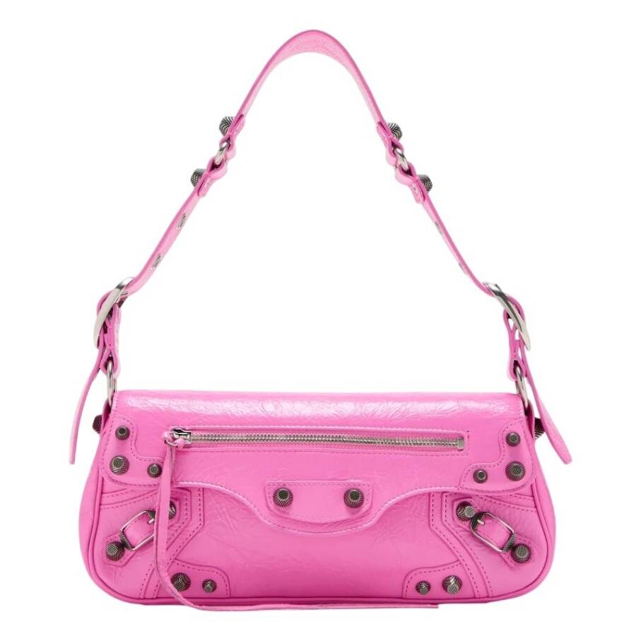 Balenciaga Le Cagole Leather Shoulder Bag In Pink
