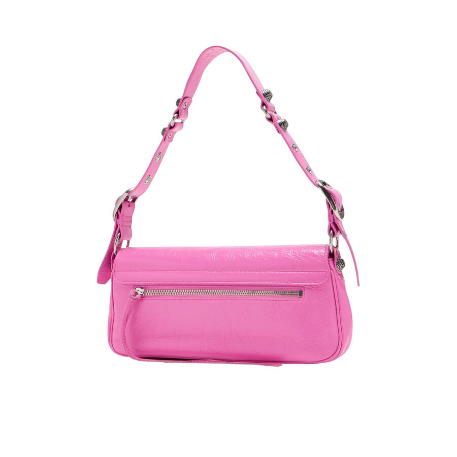 Balenciaga Le Cagole Leather Shoulder Bag In Pink