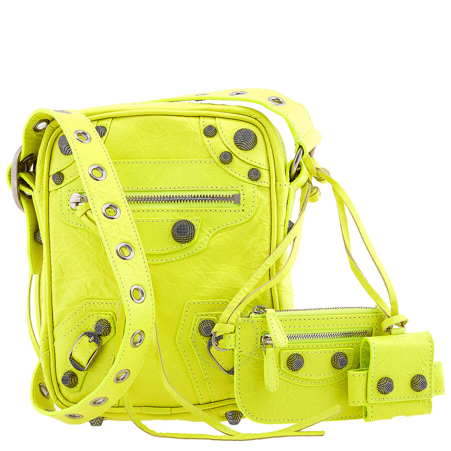 ショルダーバッグ・ポシェット BALENCIAGA FLUO YELLOW LE CAGOLE XS SHOULDER BAG BALENCIAGA Agneau Arena Le Cagole Shoulder Bag XS Fluo