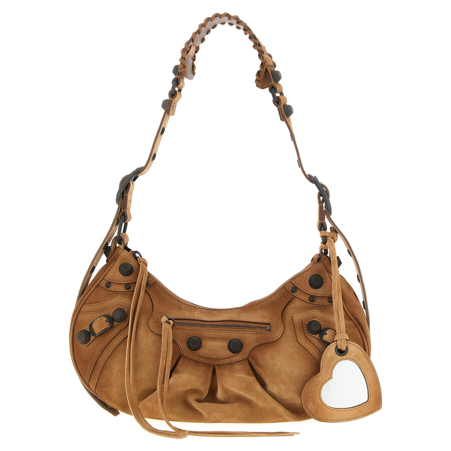 Balenciaga Shoulder Bag With Adjustable Strap And Studs In Brown