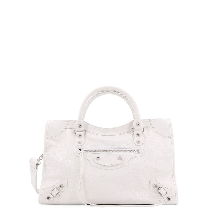 Balenciaga Le City Media Shoulder Bag In White