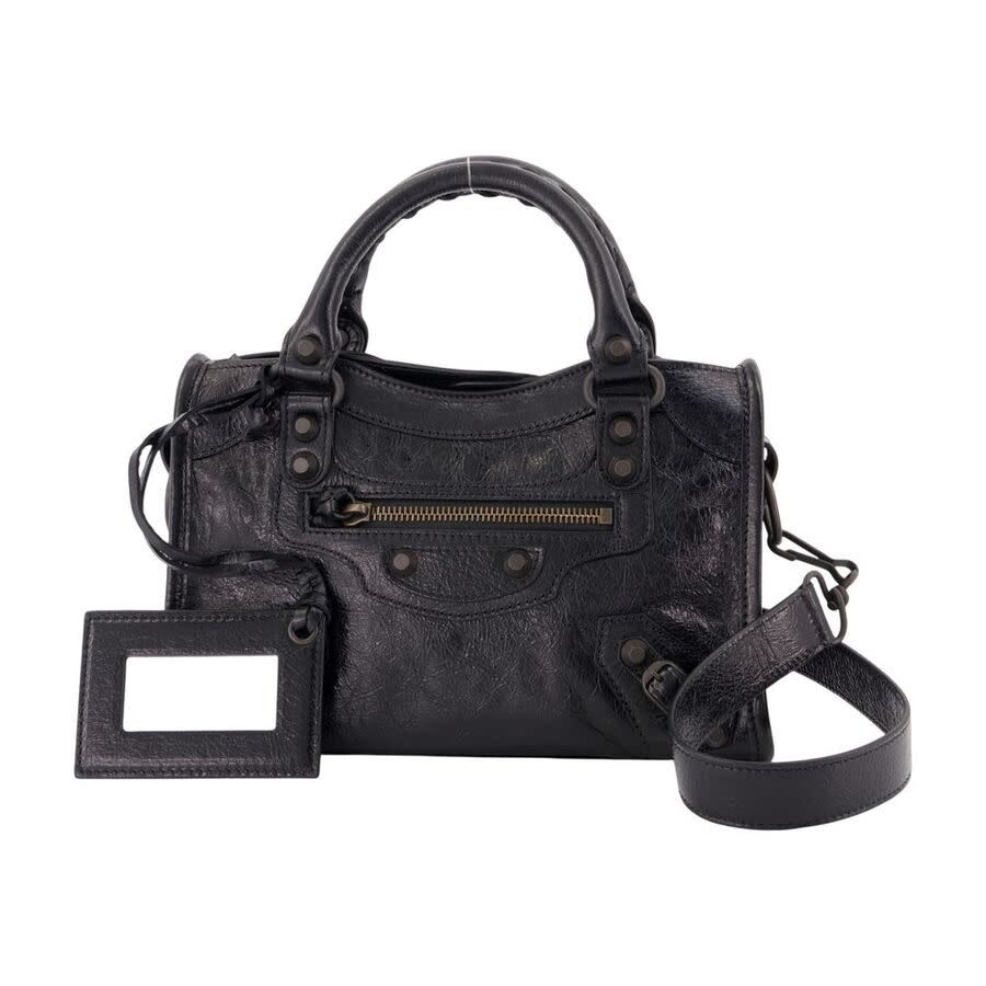 Balenciaga Leather Shoulder Bag — Black 865763-2ACFH-1000