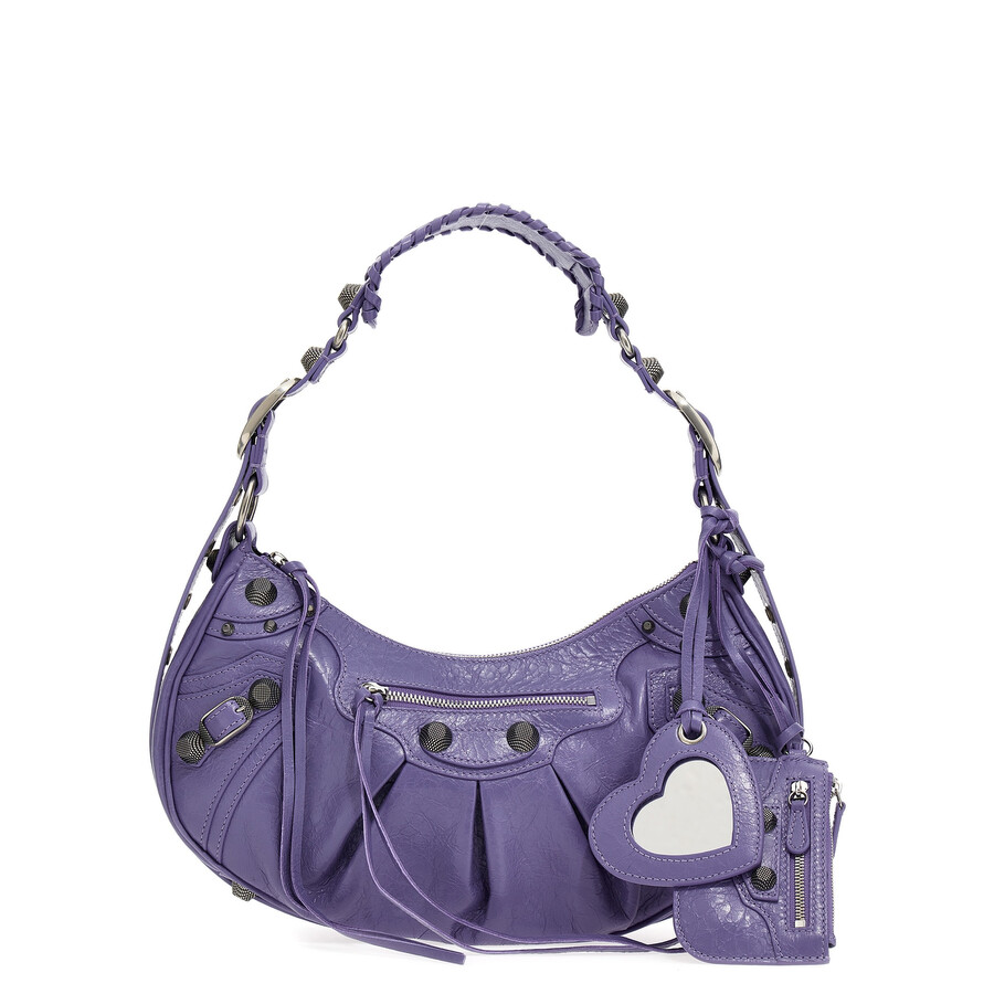 Balenciaga Light Purple Leather Le Cagole S Shoulder Bag In Purple
