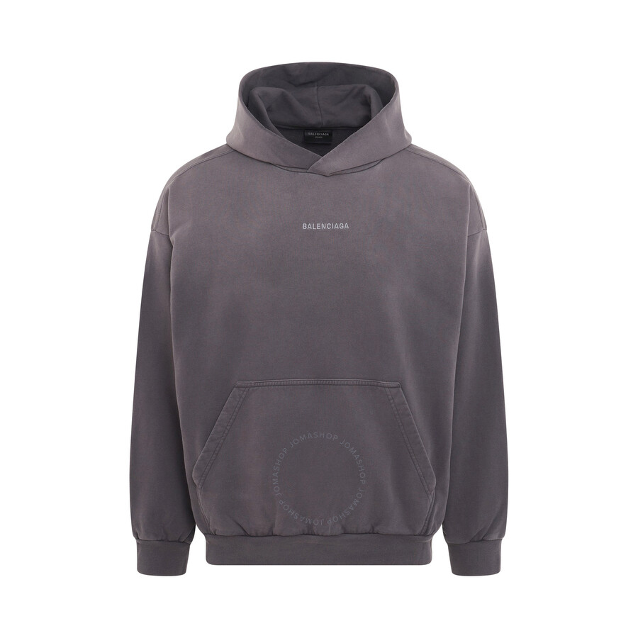 Balenciaga Men's Faded Purple / Grey Back Medium Fit Hoodie