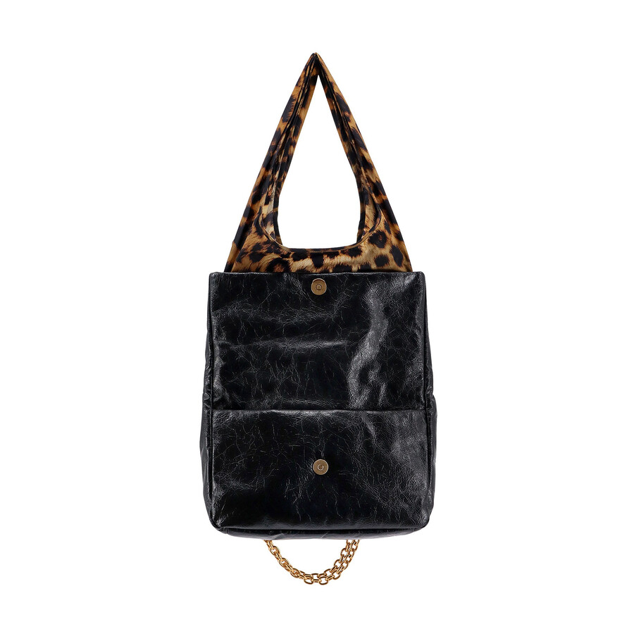 Balenciaga Changeable Leather Shoulder Bag With Animalier Insert In Black