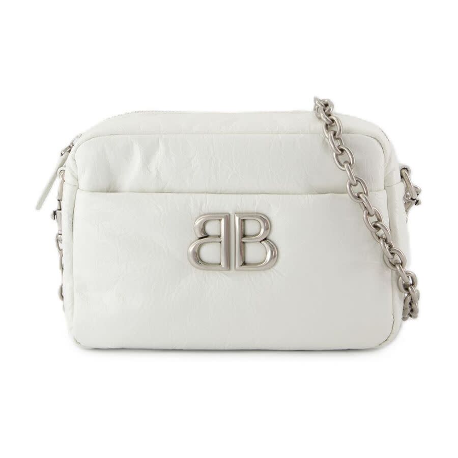 Balenciaga Monaco Xs Monochrome Camera Bag — White 806459 2AASA