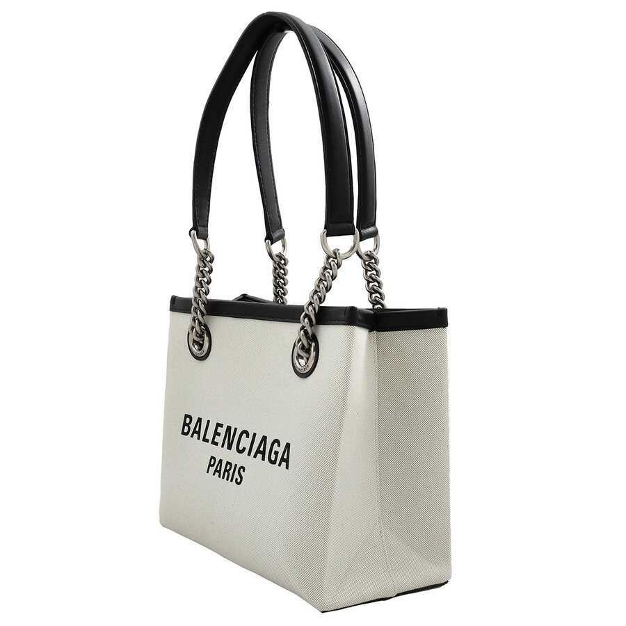 Balenciaga Naturel Duty Free Small Logo Tote Bag In Gray