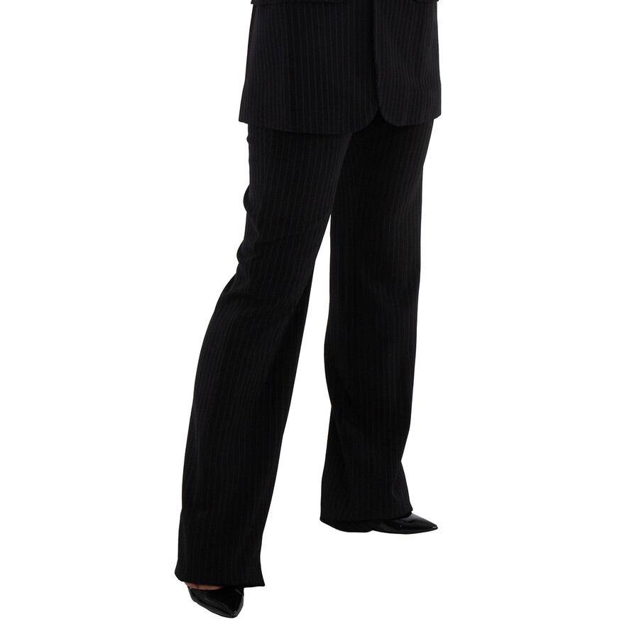 Pinstripe Straight-Leg Trousers