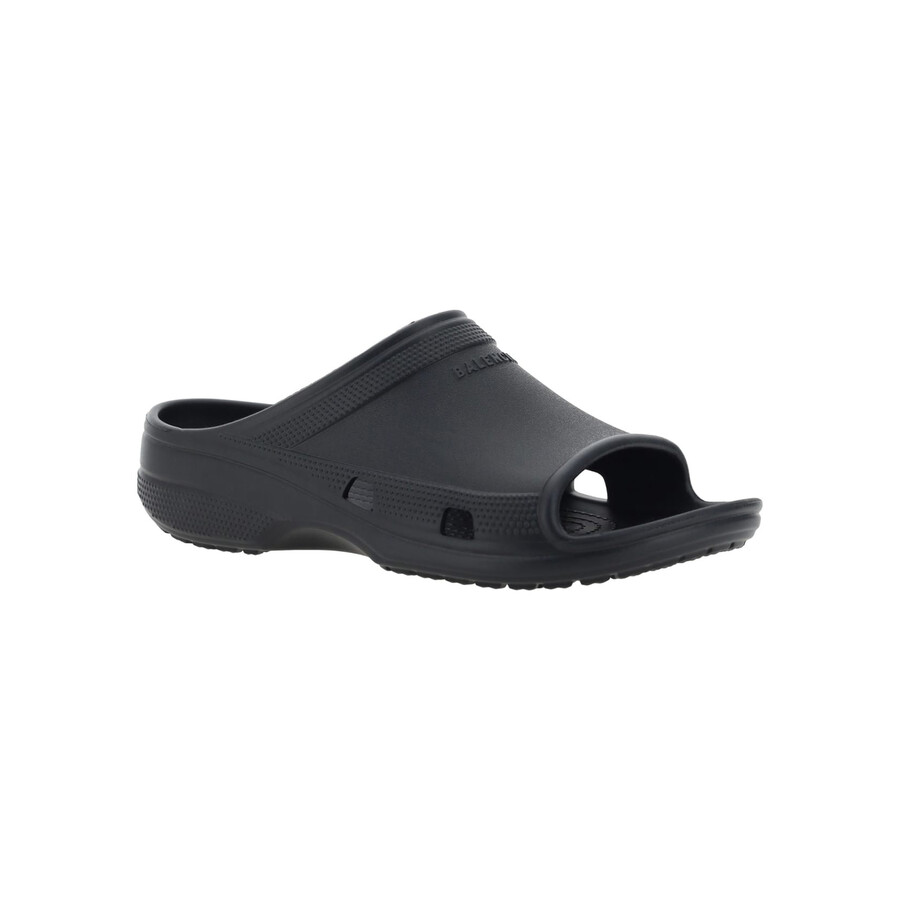 Balenciaga Pool Crocs Slides In Black